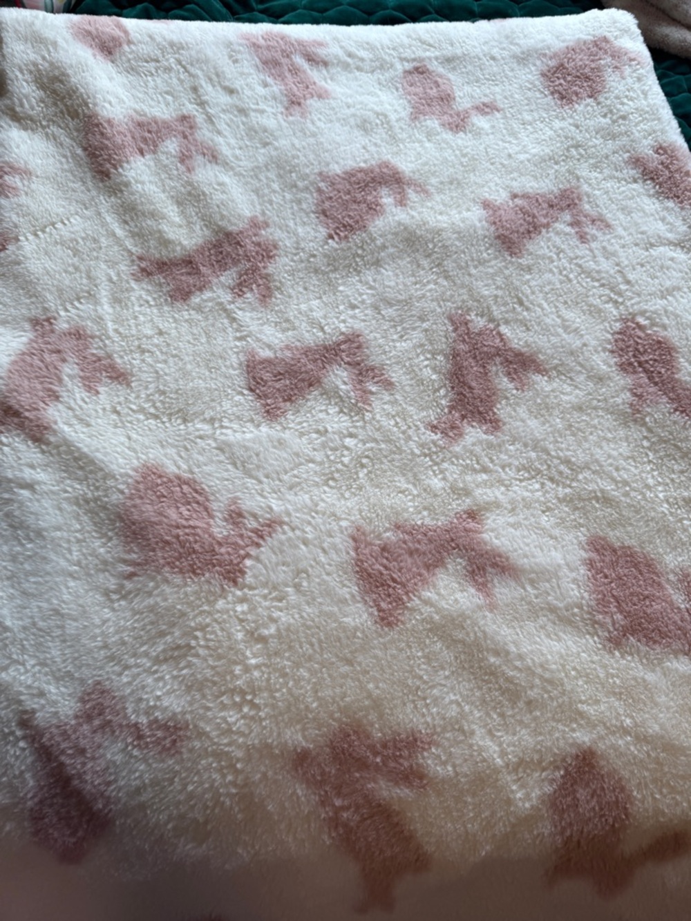 cupcakes & cashmere Pink Bunny Furry Blanket